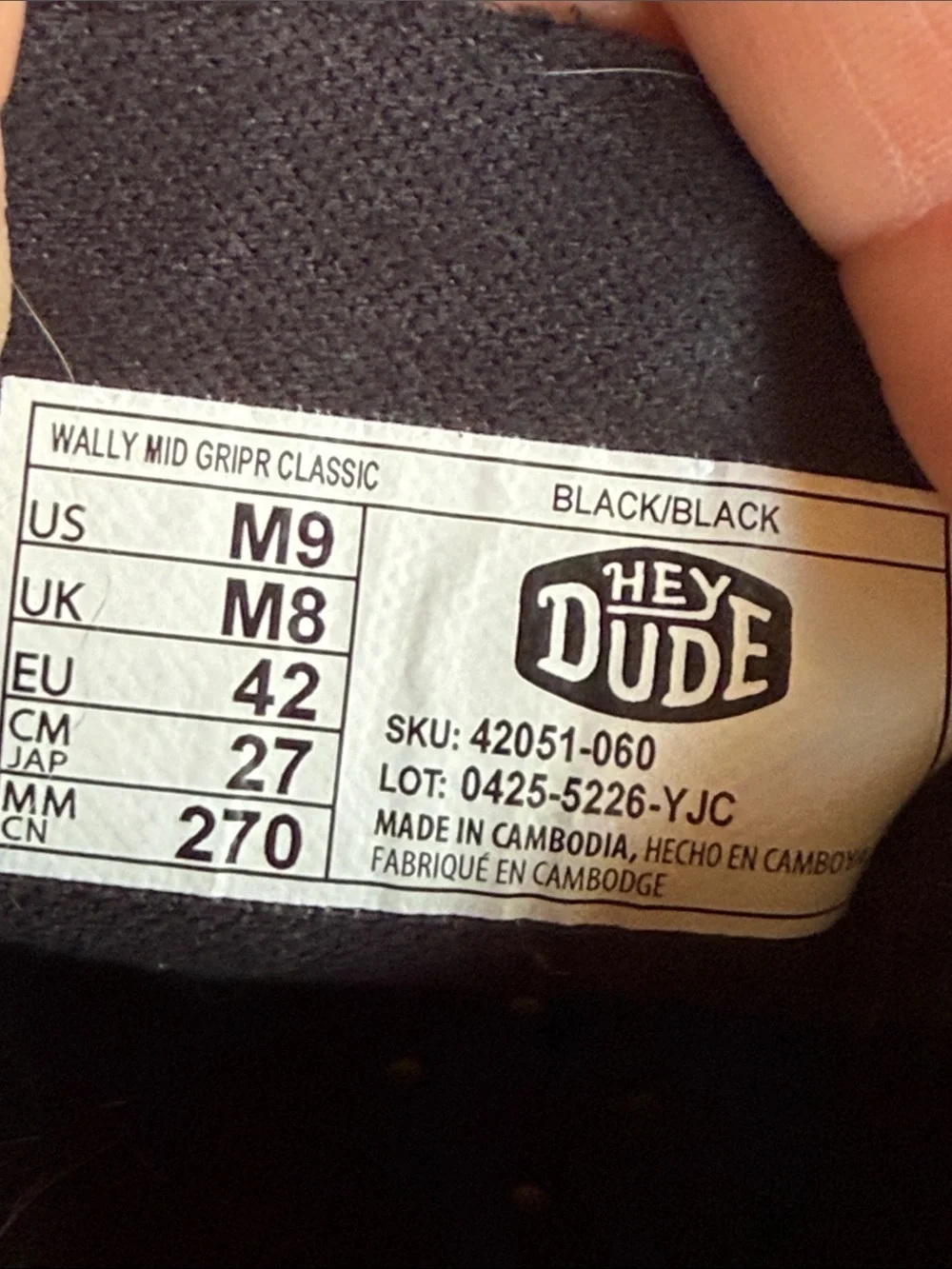 HEYDUDE Black Men’s Wally Mid GripR Classic Boots